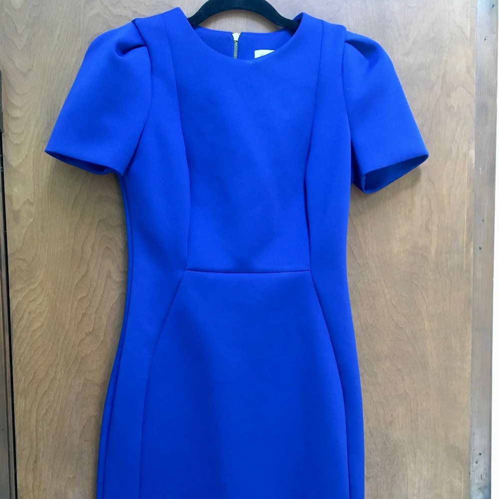 Calvin Klein Blue Scuba Crepe Sheath Dress